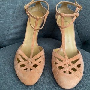 Giuseppe Zanotti Mary Jane Peach Suede Heels